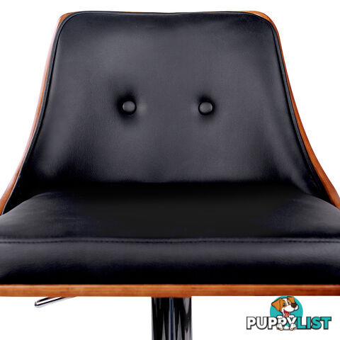 PU Leather Wooden Bar Stool Black