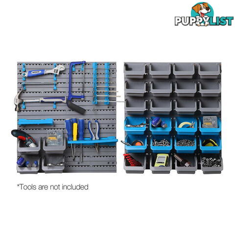 44 Piece Bin Wall Mounted Storage Rack