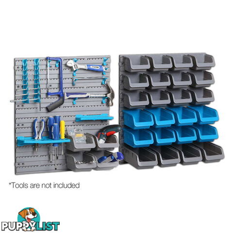 44 Piece Bin Wall Mounted Storage Rack