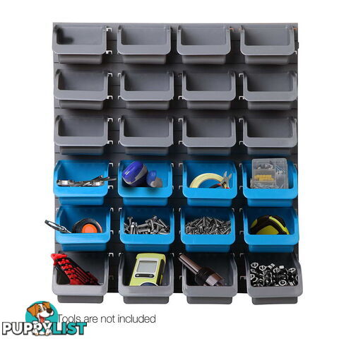 44 Piece Bin Wall Mounted Storage Rack