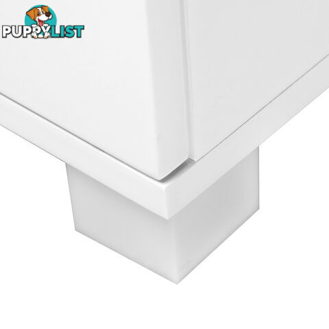 High Gloss Two Drawers Bedside Table Cabinet Lamp Unit White