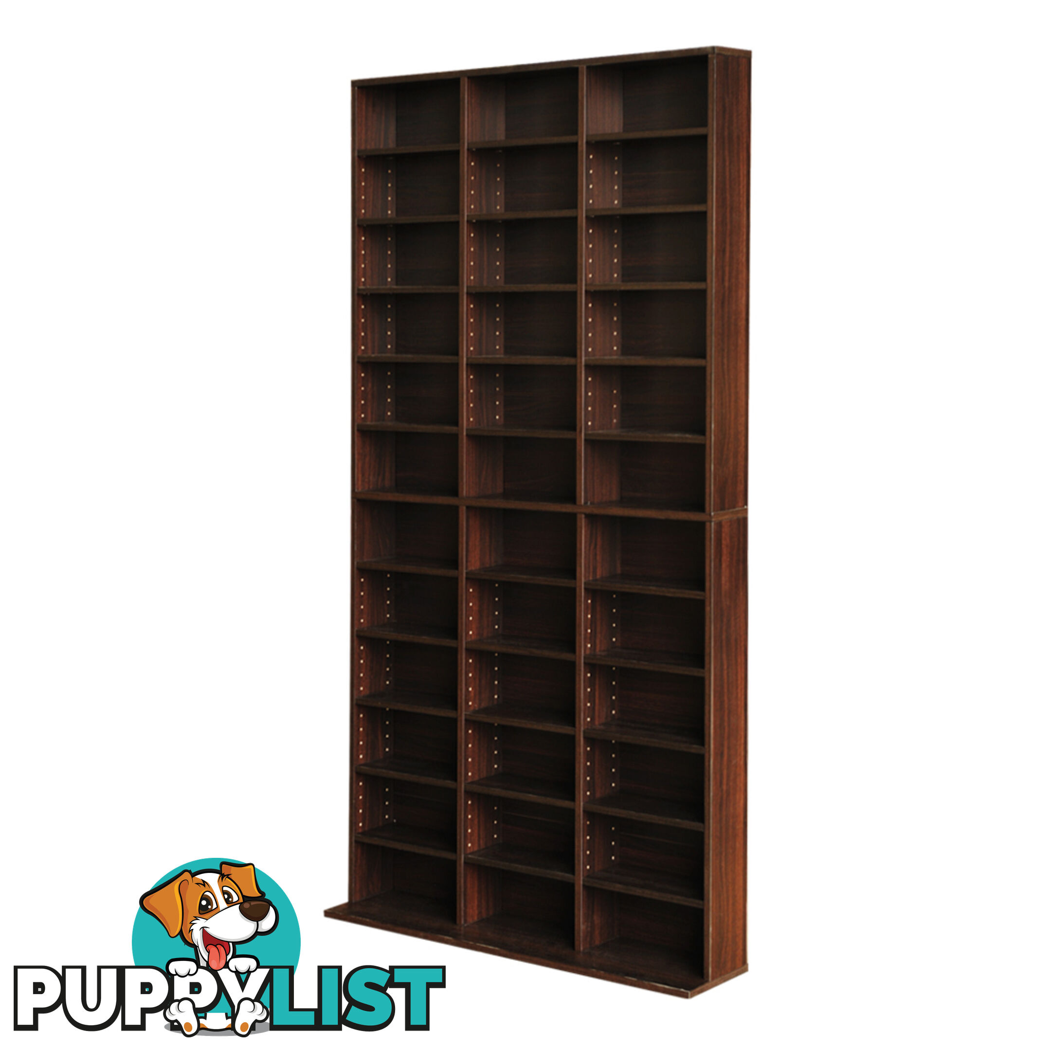 Adjustable CD DVD Book Storage Shelf Brown