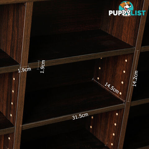 Adjustable CD DVD Book Storage Shelf Brown