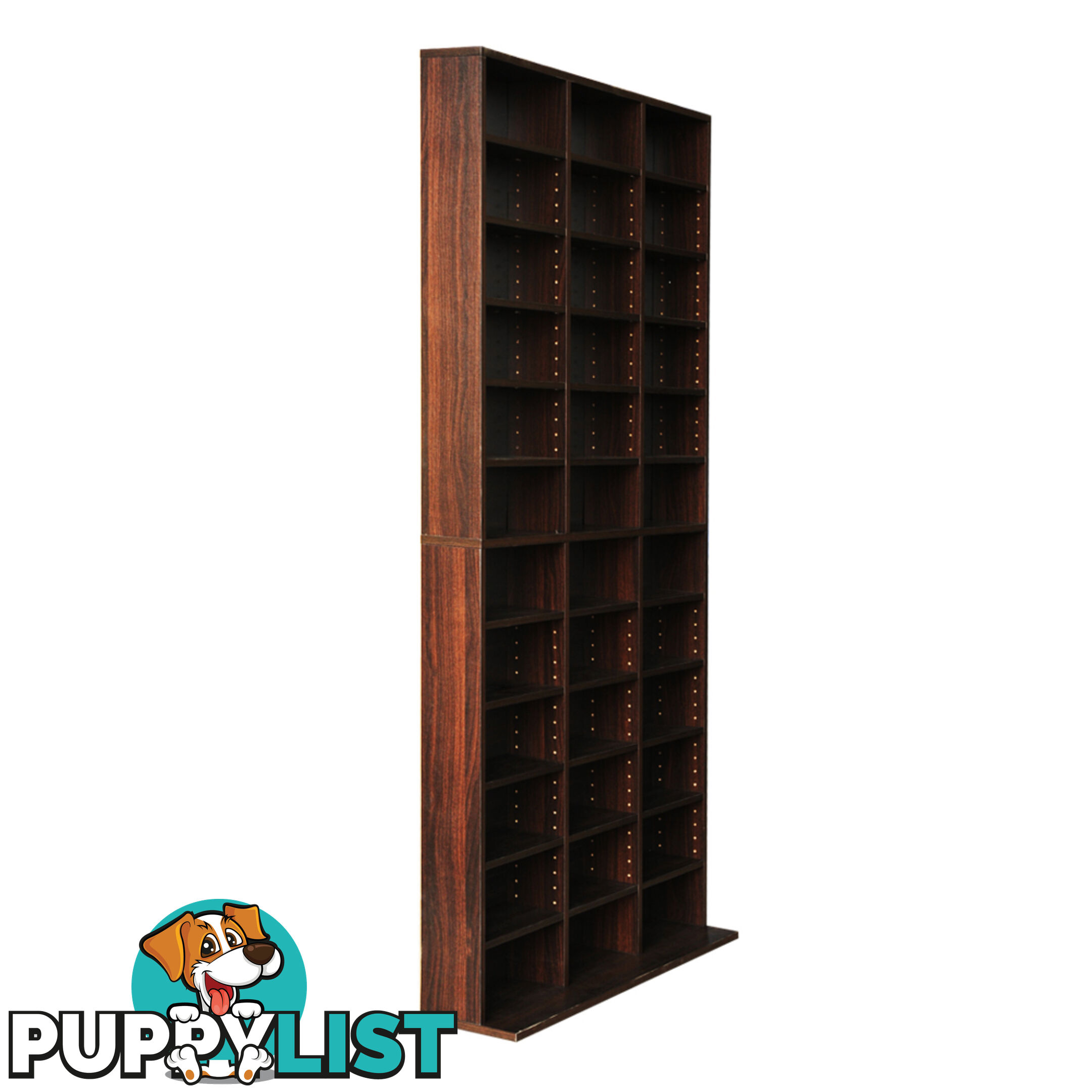 Adjustable CD DVD Book Storage Shelf Brown