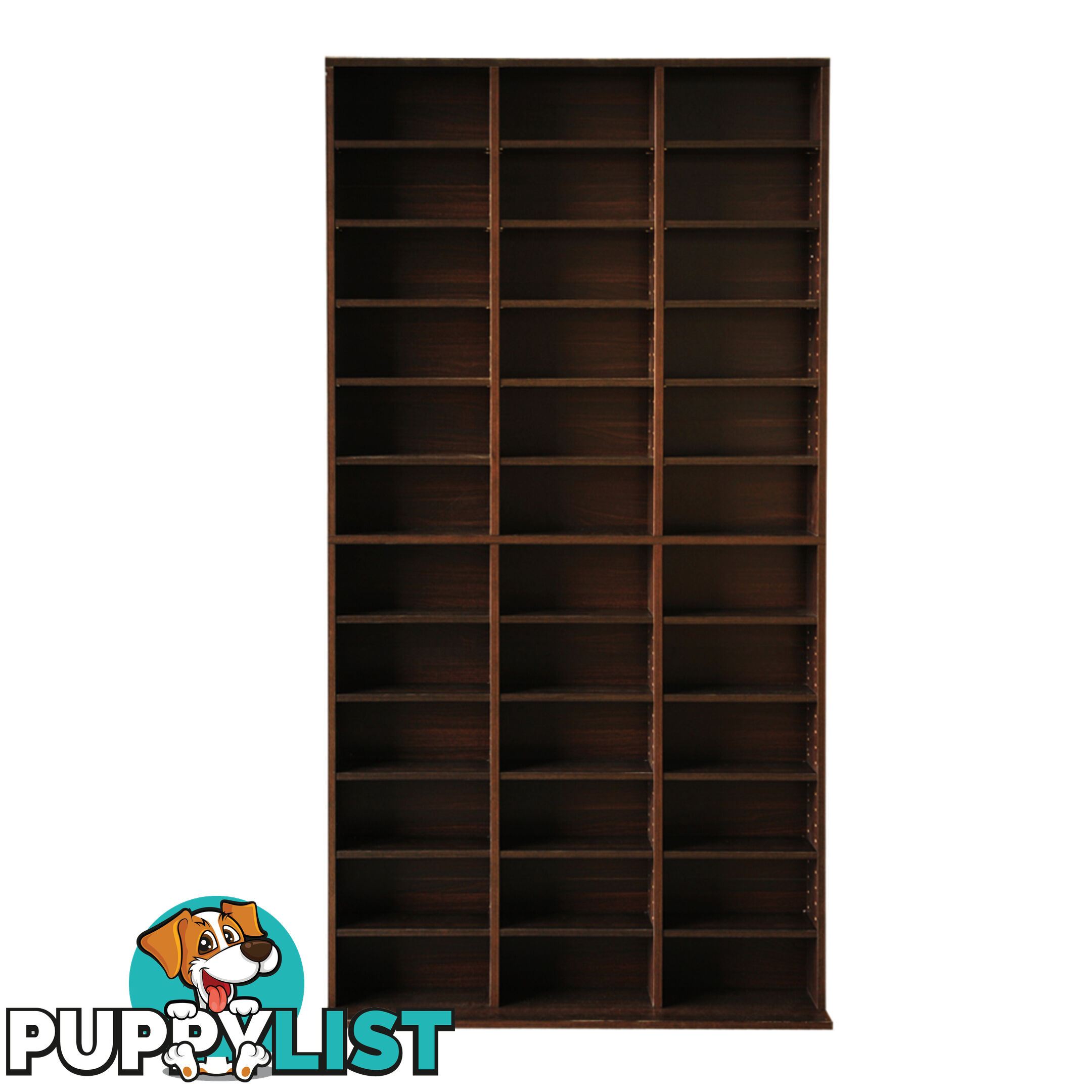 Adjustable CD DVD Book Storage Shelf Brown