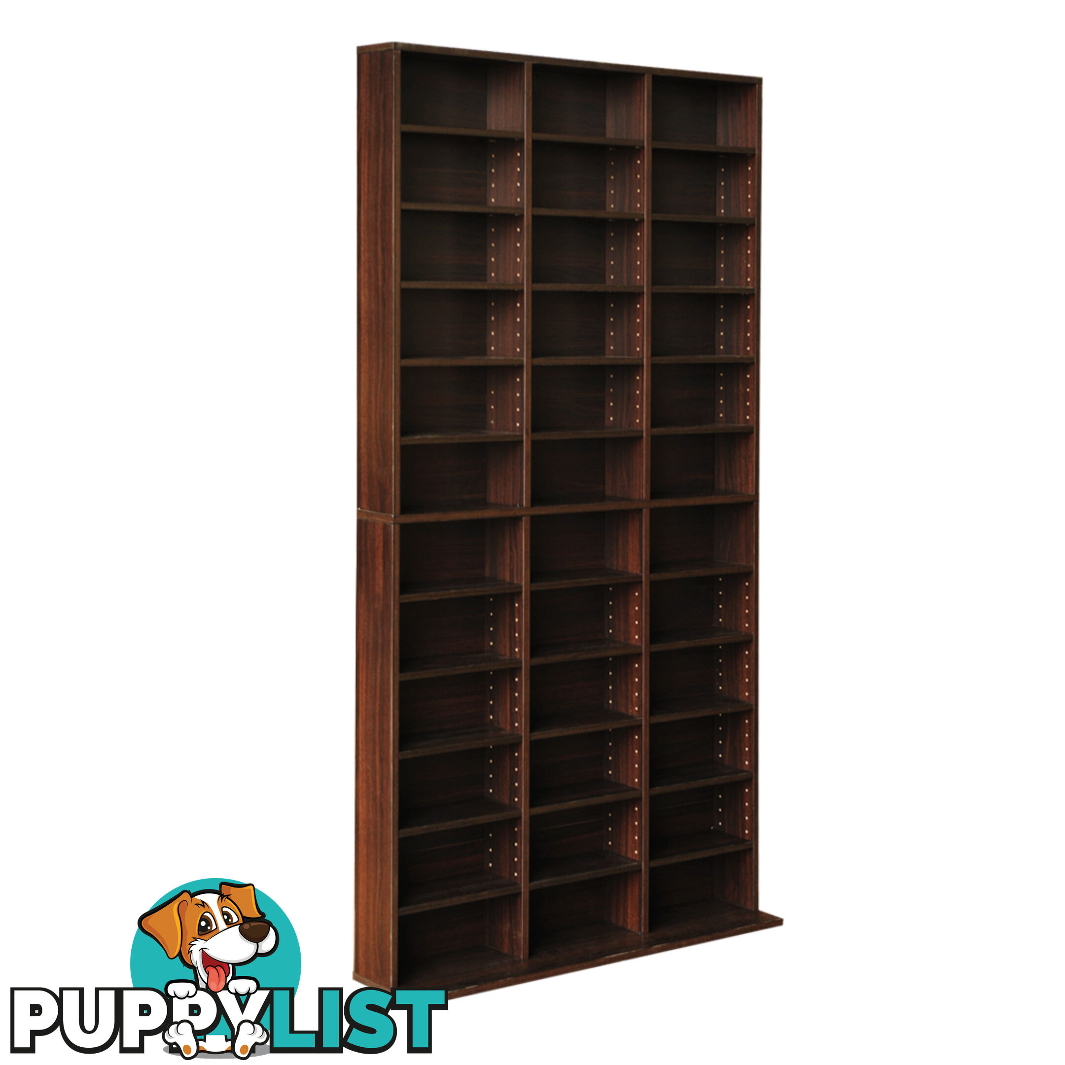 Adjustable CD DVD Book Storage Shelf Brown