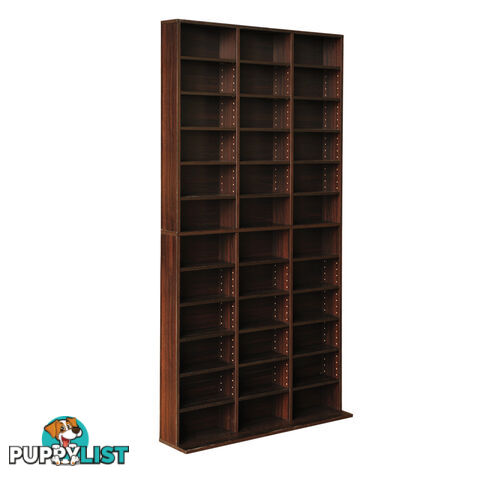 Adjustable CD DVD Book Storage Shelf Brown