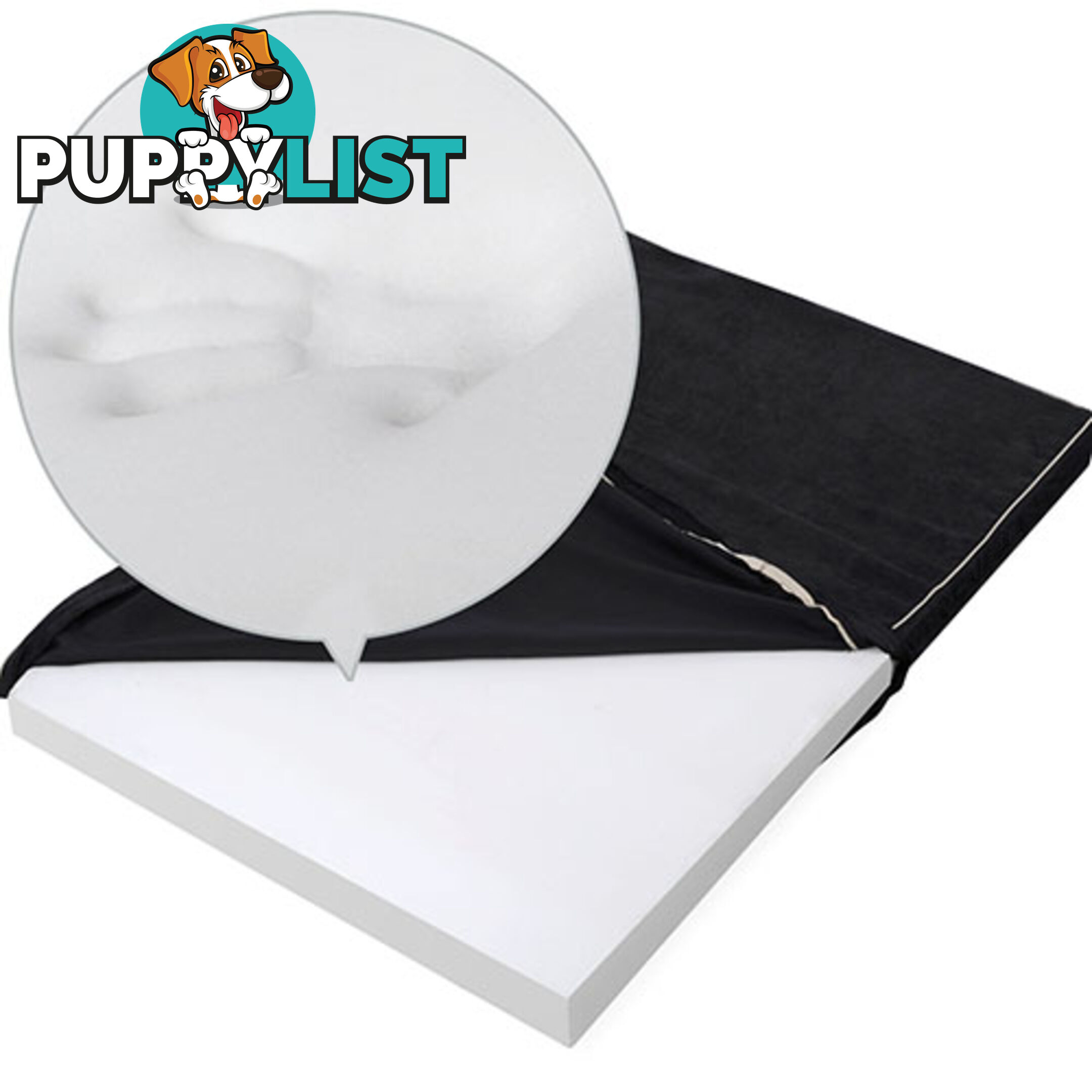 Pet Dog Anti Skid Sleep Memory Foam Mattress Bed Medium Black