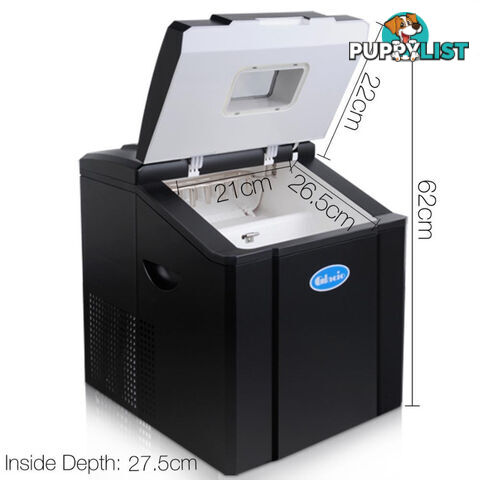 Portable Ice Cube Maker Machine 20KG Black