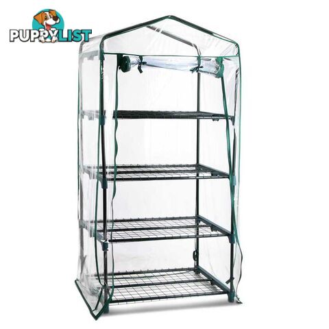 4 Shelf Greenhouse with Transparent PVC Cover