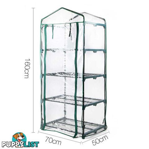 4 Shelf Greenhouse with Transparent PVC Cover