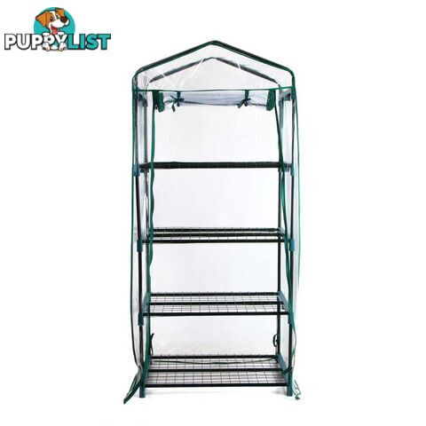 4 Shelf Greenhouse with Transparent PVC Cover