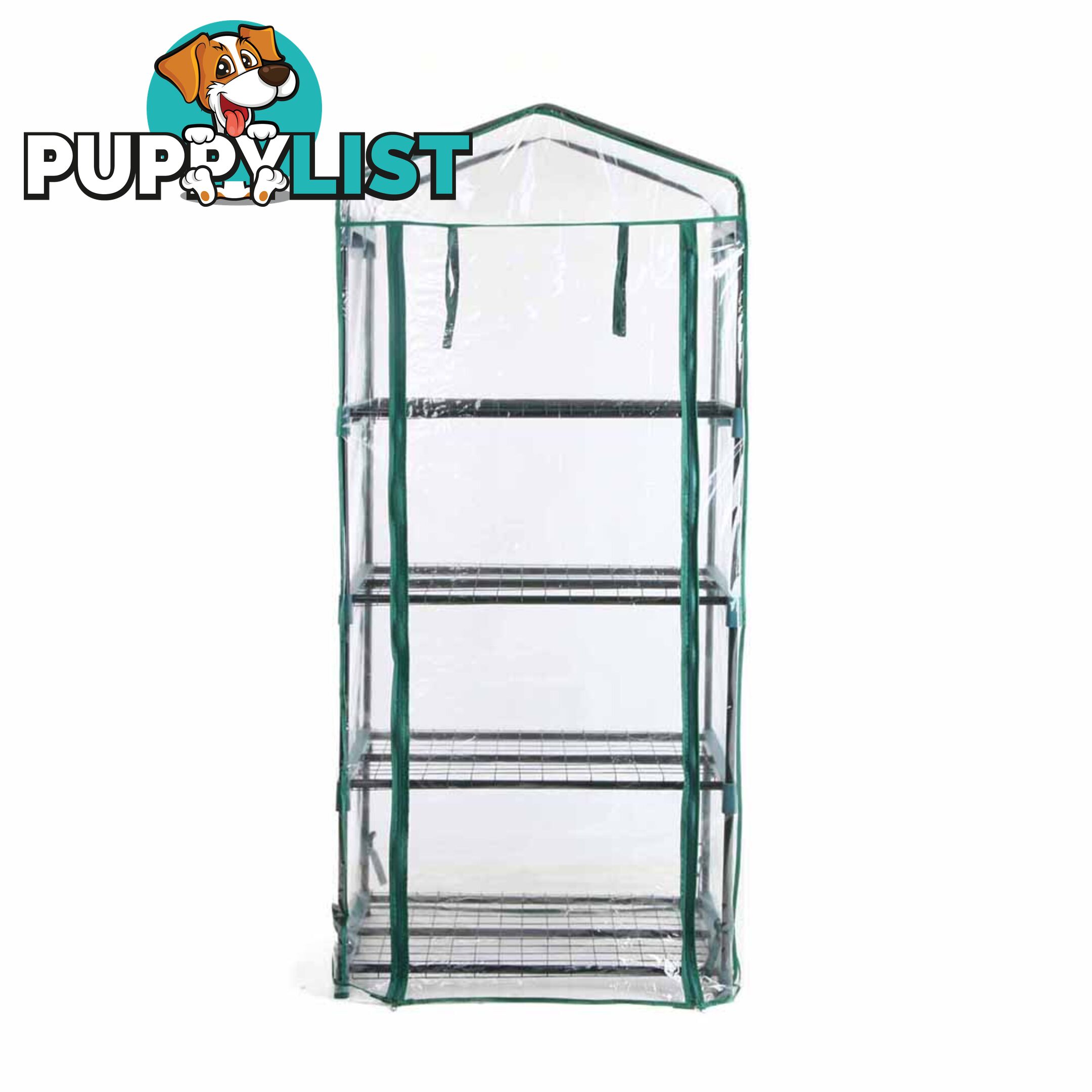 4 Shelf Greenhouse with Transparent PVC Cover