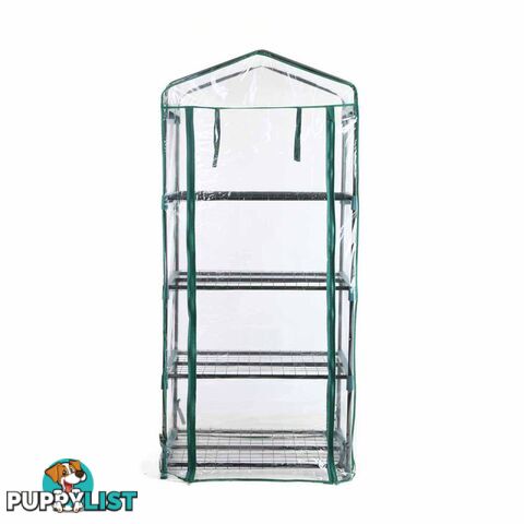 4 Shelf Greenhouse with Transparent PVC Cover