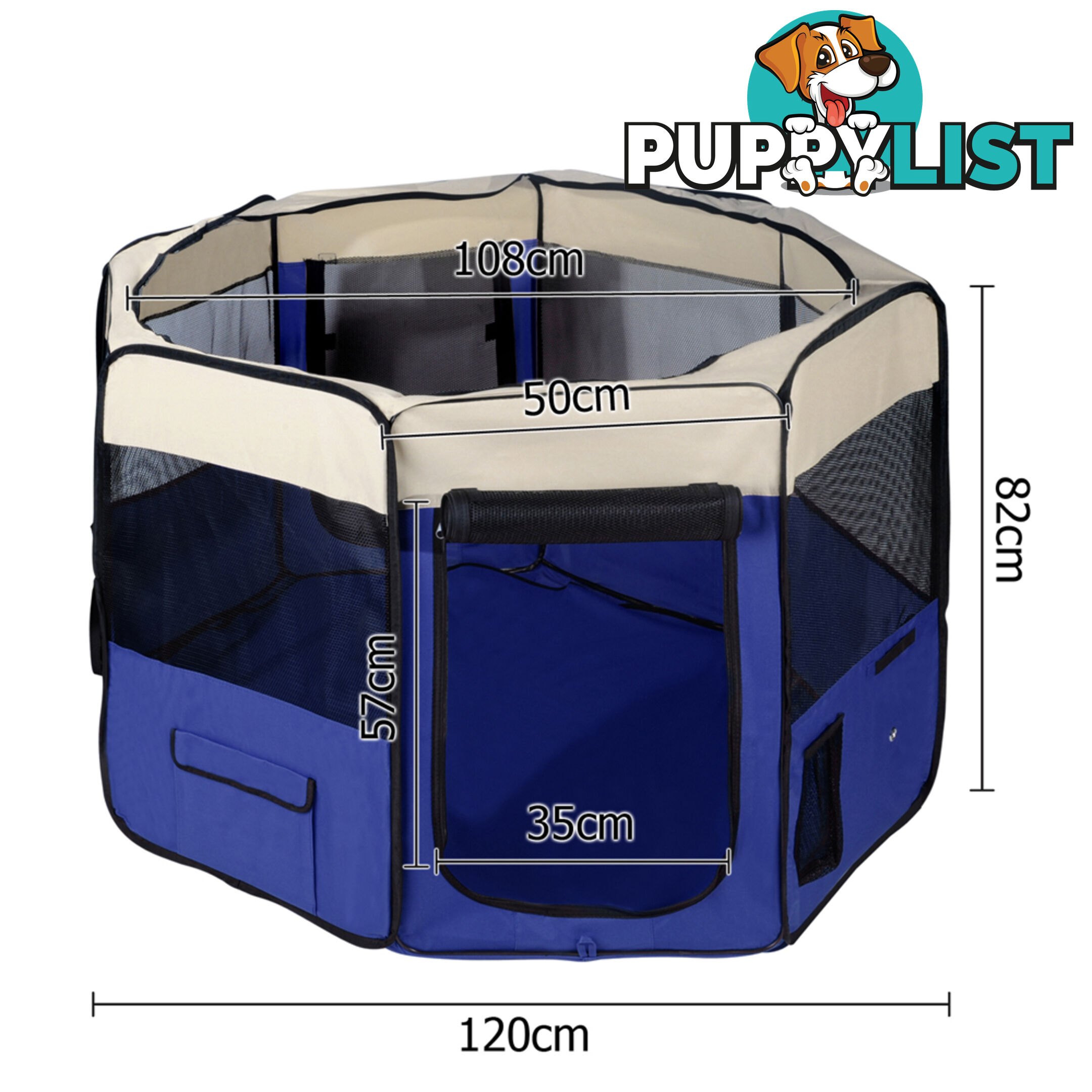 Pet Dog Puppy Cat Exercise Playpen Crate Cage Tent Blue