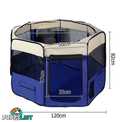 Pet Dog Puppy Cat Exercise Playpen Crate Cage Tent Blue