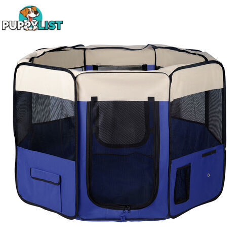 Pet Dog Puppy Cat Exercise Playpen Crate Cage Tent Blue