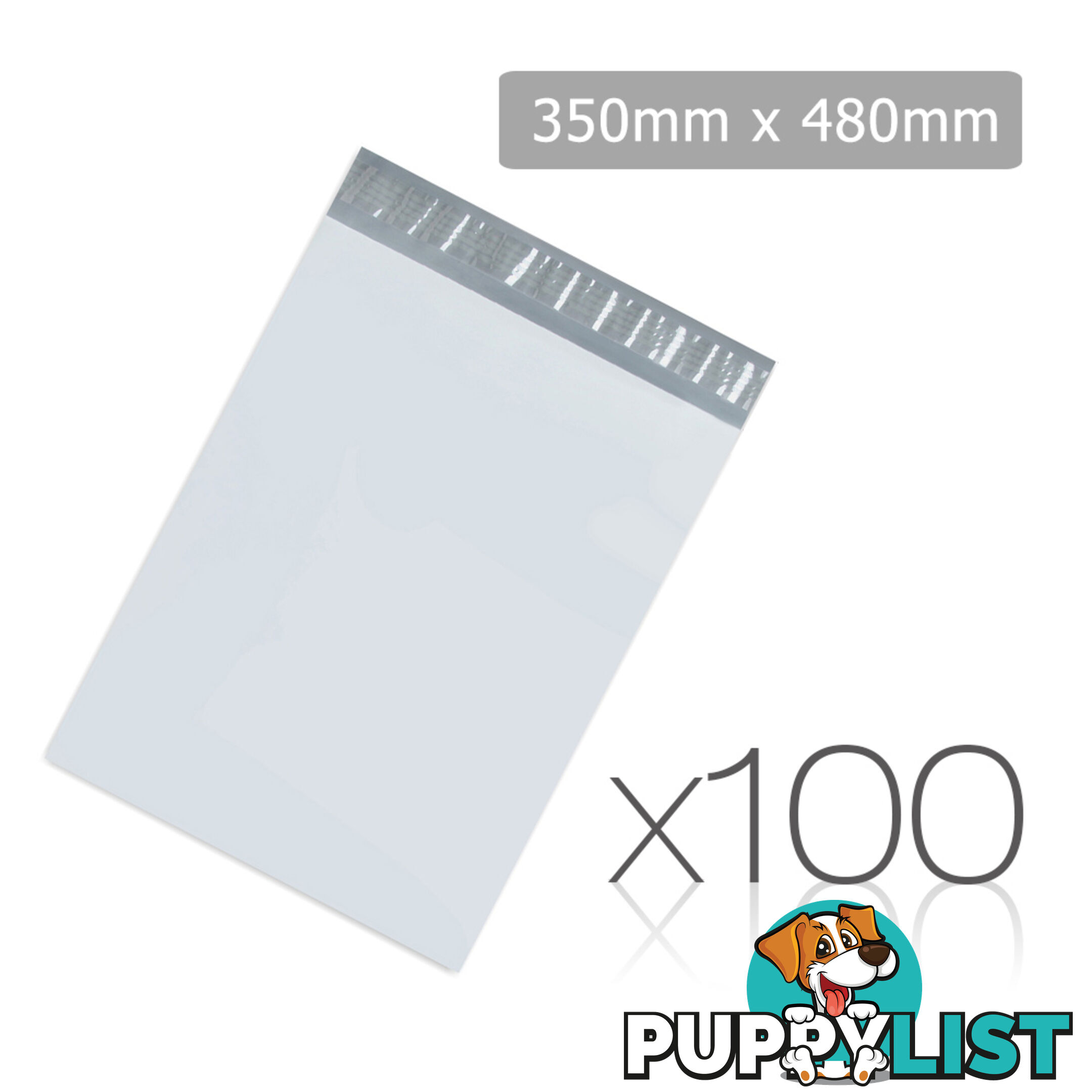 Set of 100 Poly Mailer Bags - 350 x 480mm