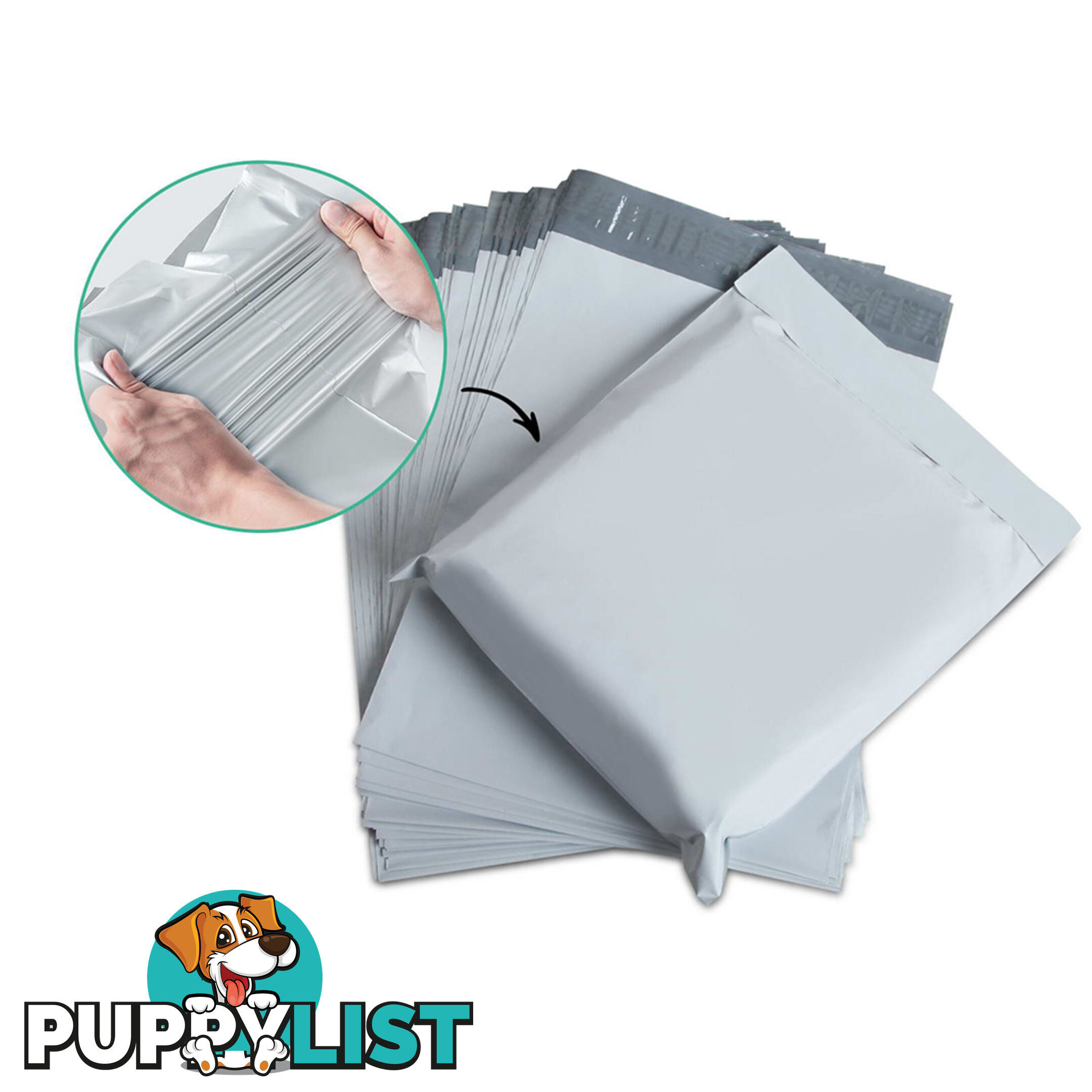 Set of 100 Poly Mailer Bags - 350 x 480mm