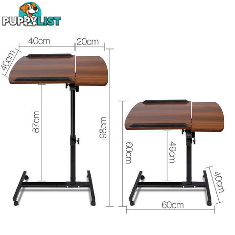 Mobile Adjustable Laptop Desk - Walnut