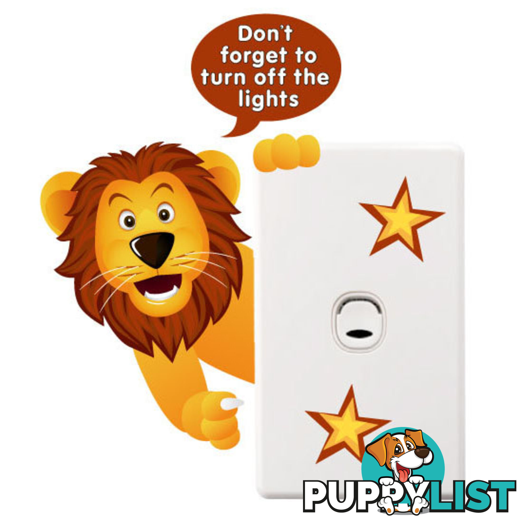 Lion Light Switch Sticker - Totally Movable