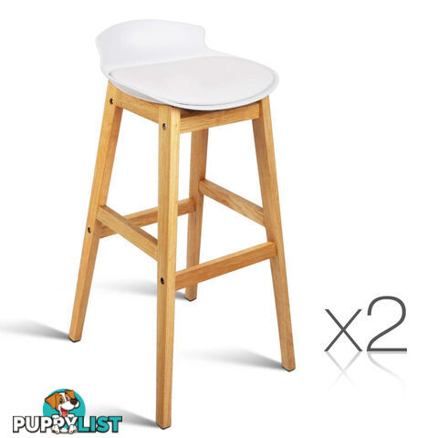 Set of 2 High Seat Back Barstools White