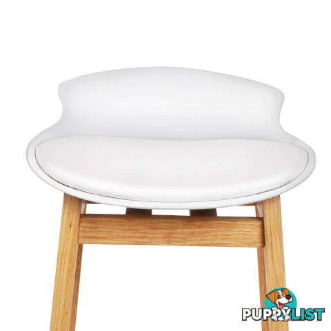 Set of 2 High Seat Back Barstools White