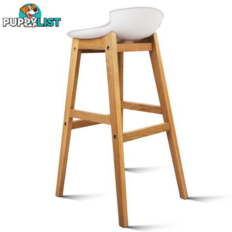 Set of 2 High Seat Back Barstools White