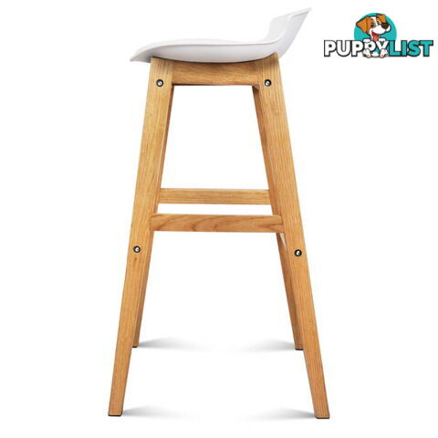 Set of 2 High Seat Back Barstools White