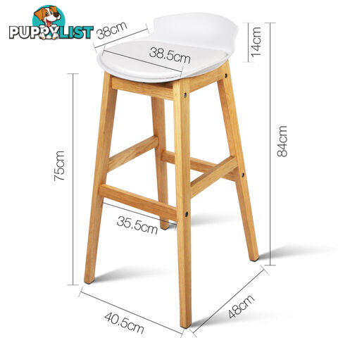 Set of 2 High Seat Back Barstools White