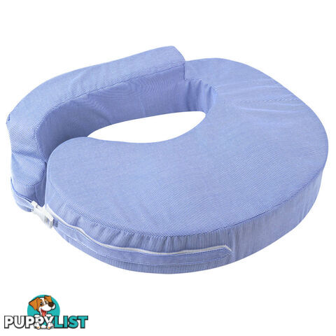 Baby Breast Feeding Support Memory Foam Pillow w/ Zip Cover Blue