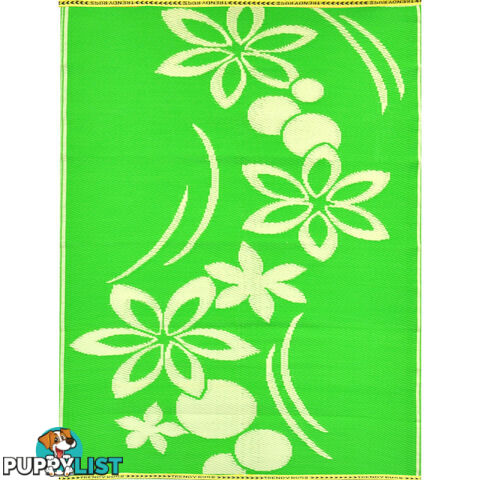 Flower Rug Green & Cream 150x240cm