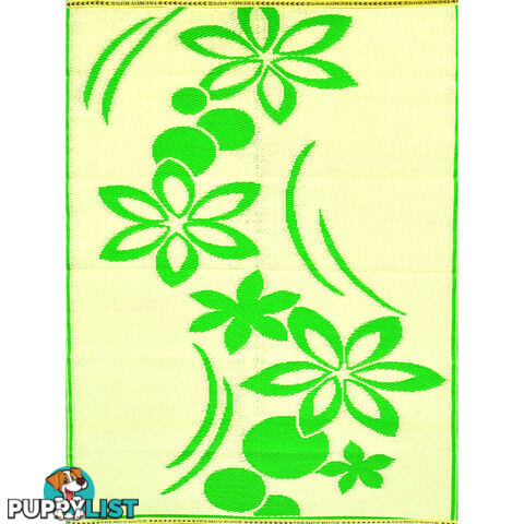 Flower Rug Green & Cream 150x240cm