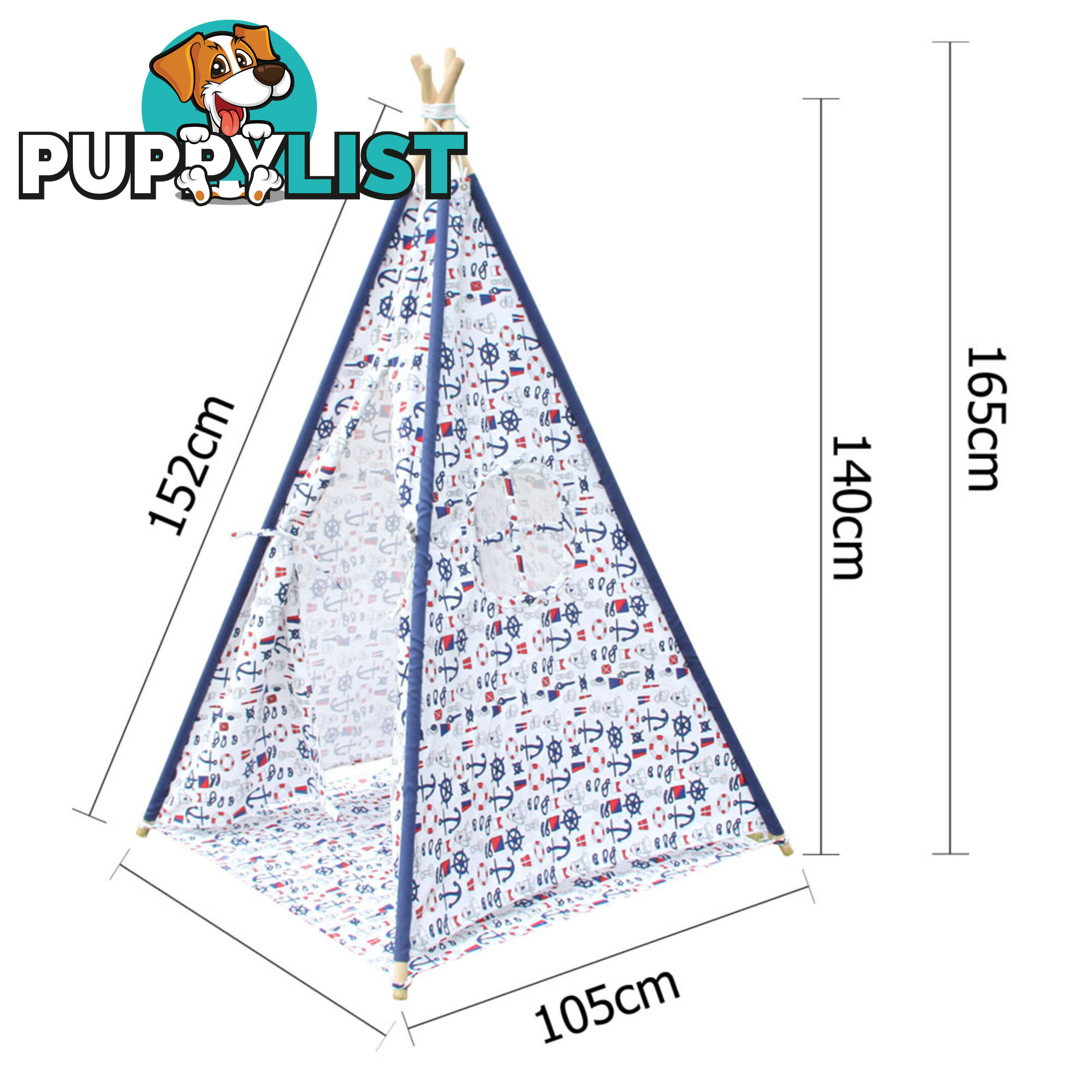 4 Poles Teepee Tent w/ Storage Bag