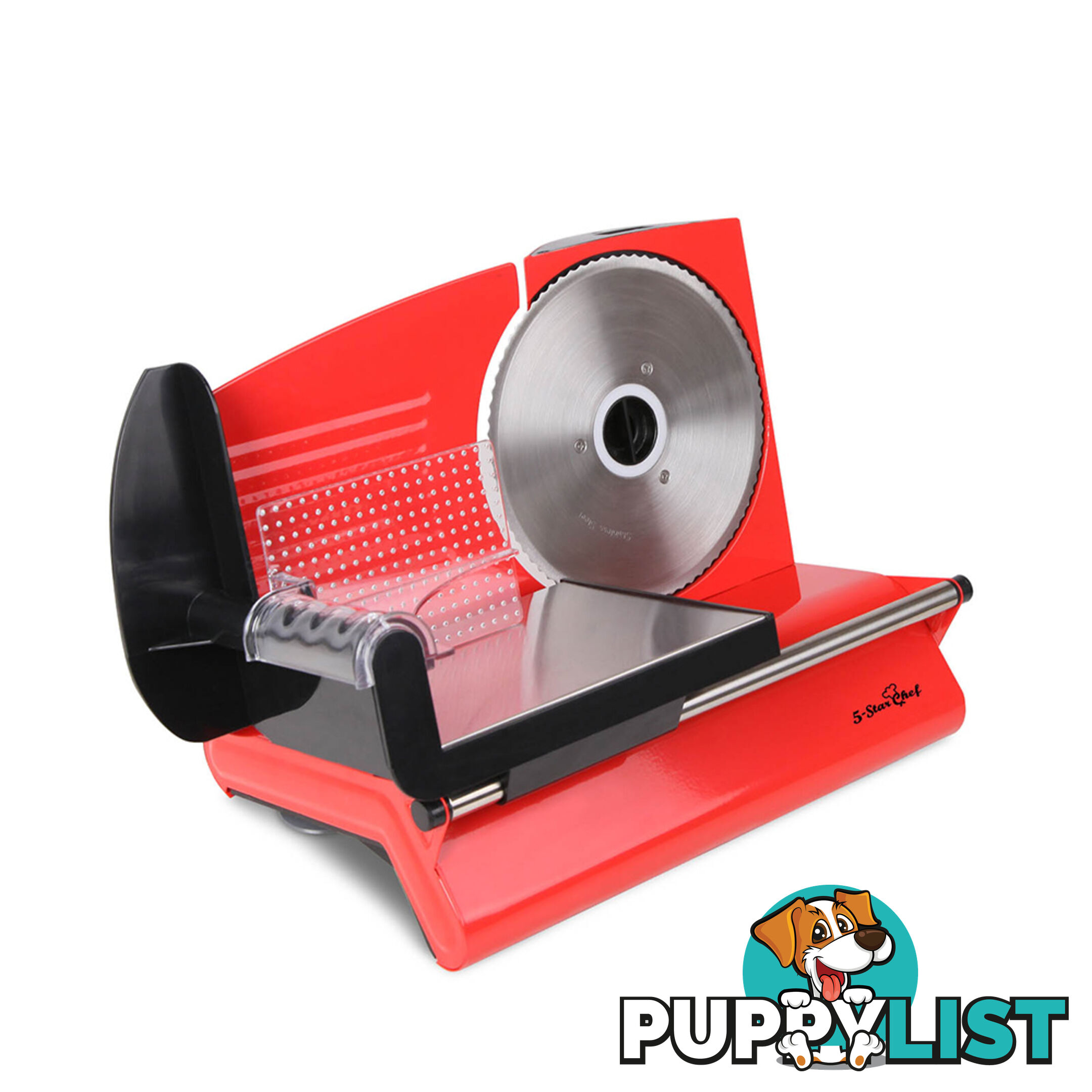 150W  Meat Slicer with Stainless Steel Blade - Red