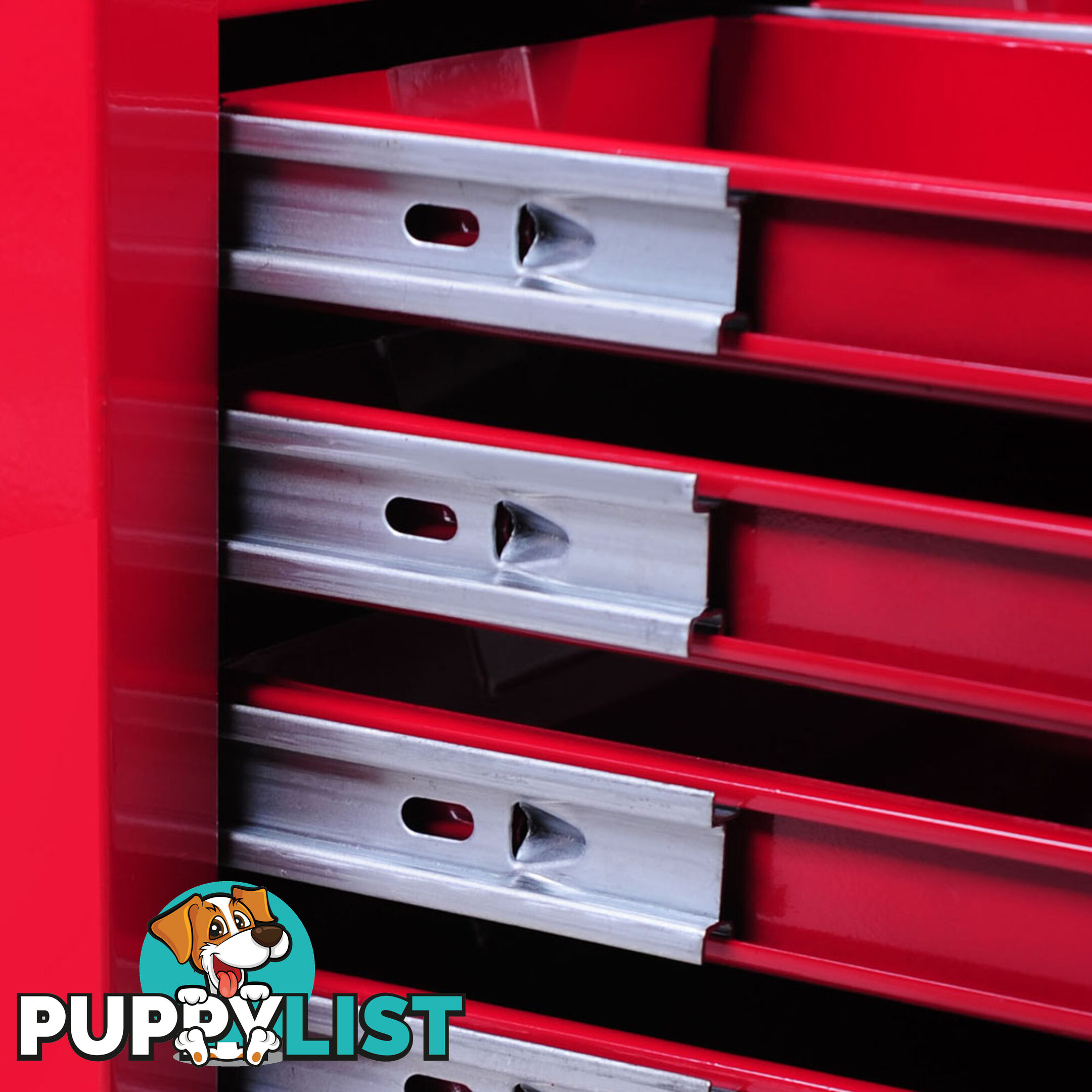 9 Drawers Tool Box Chest Red