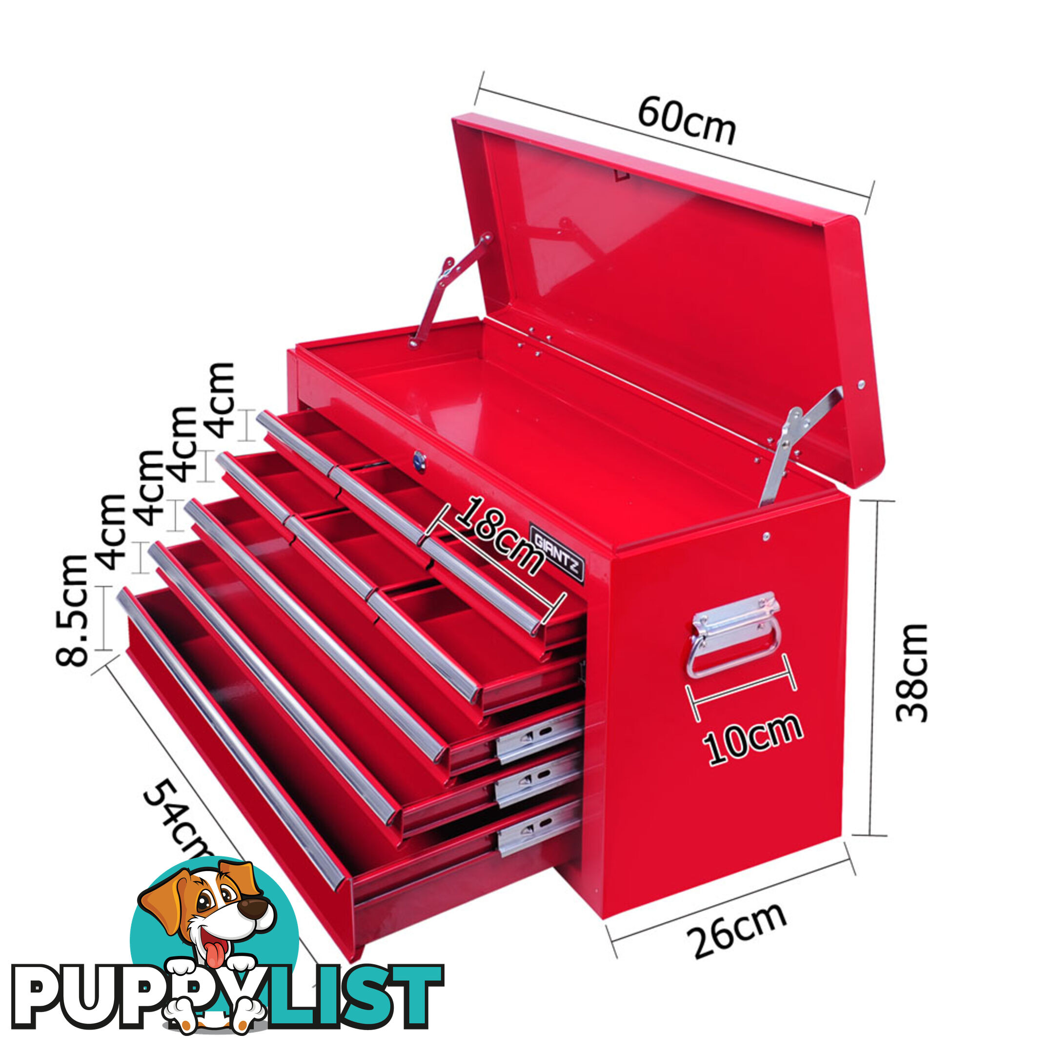 9 Drawers Tool Box Chest Red