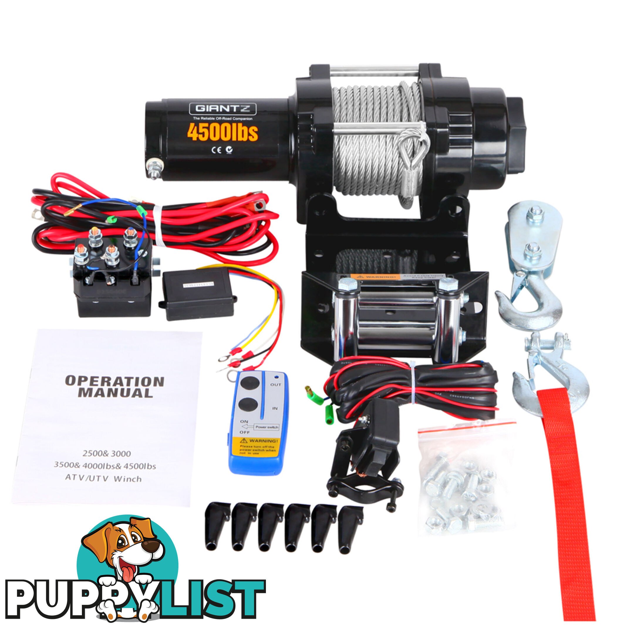 4500LBS Electric Winch ATV 4WD Steel Wire w/ Remote