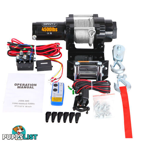 4500LBS Electric Winch ATV 4WD Steel Wire w/ Remote