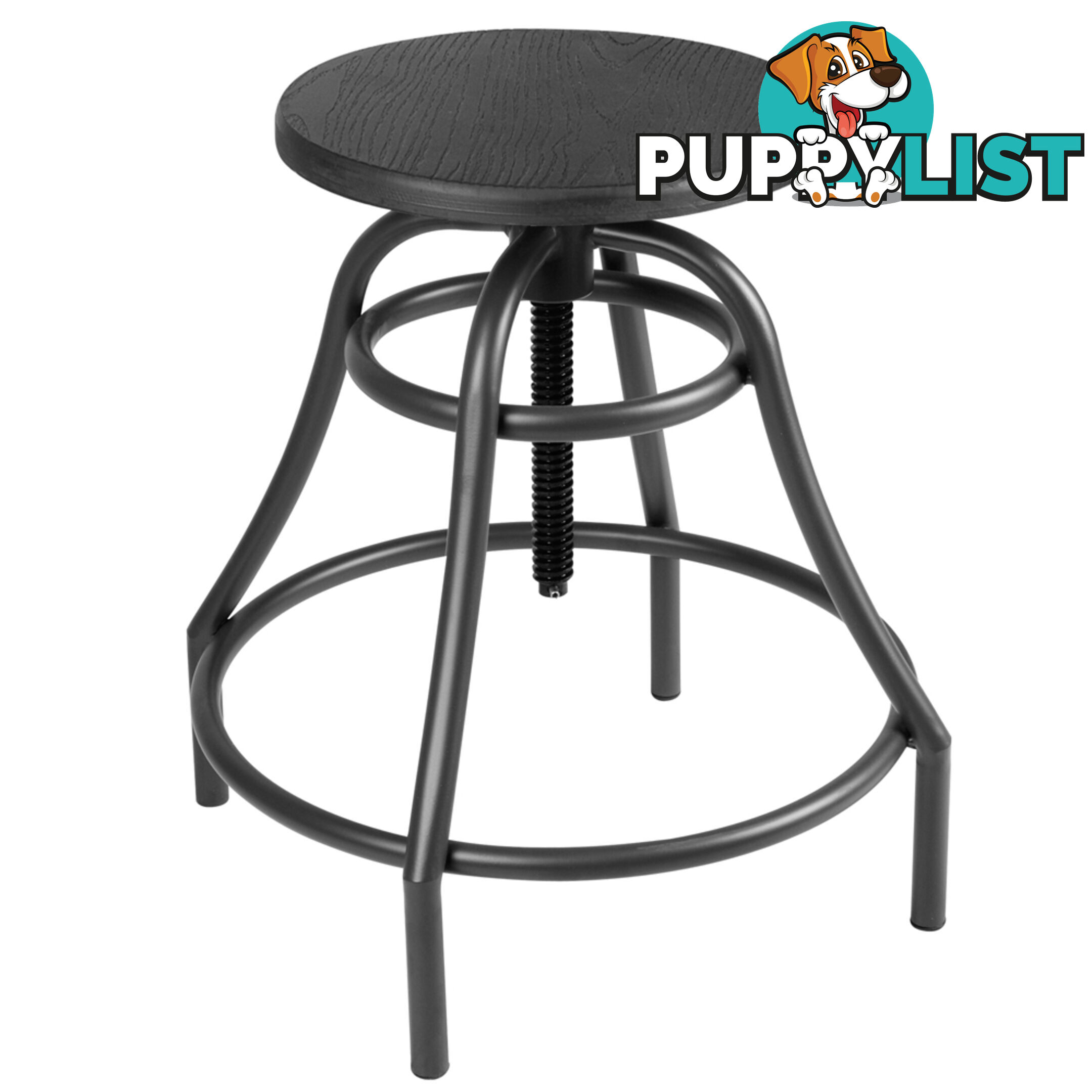 Vintage Retro Industrial Steel Bar Stool Swivel Chair