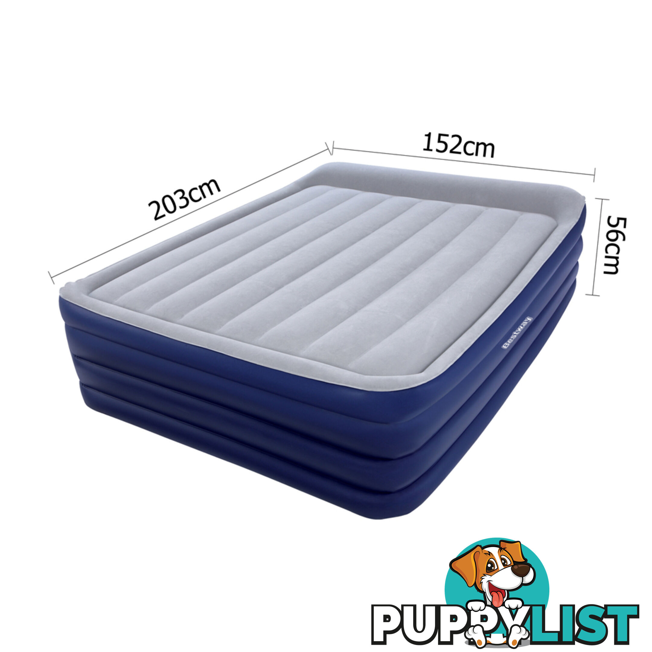 Bestway Queen Inflatable Air Mattress Bed w/ Air Pump Blue