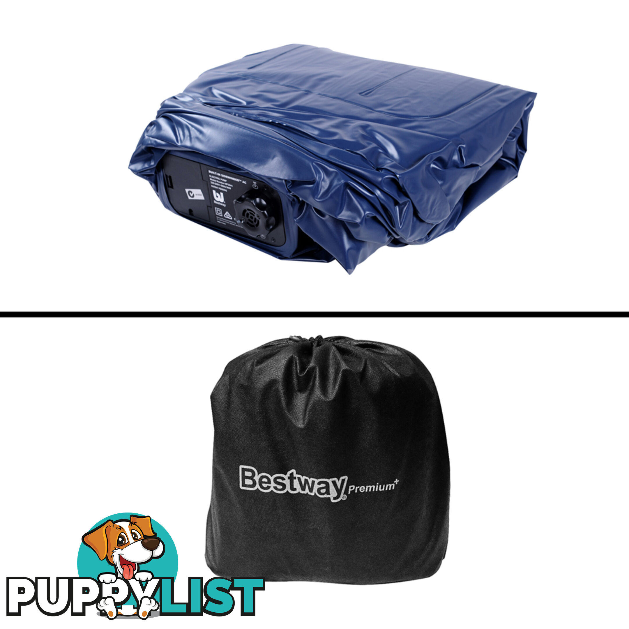 Bestway Queen Inflatable Air Mattress Bed w/ Air Pump Blue