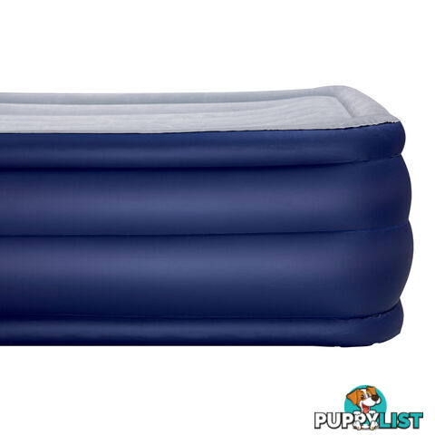 Bestway Queen Inflatable Air Mattress Bed w/ Air Pump Blue