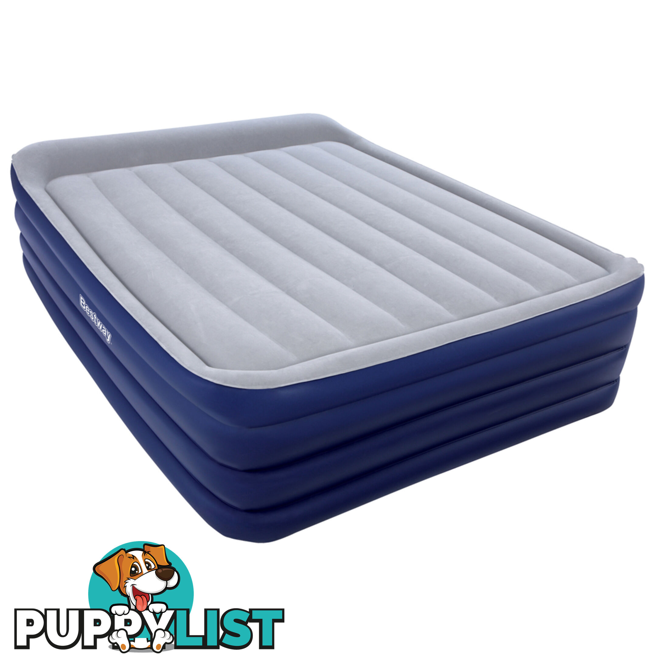 Bestway Queen Inflatable Air Mattress Bed w/ Air Pump Blue