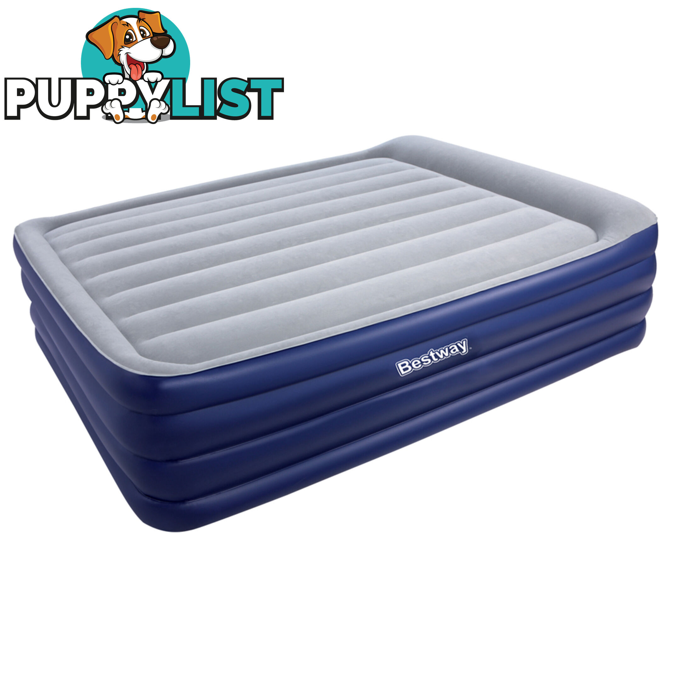 Bestway Queen Inflatable Air Mattress Bed w/ Air Pump Blue