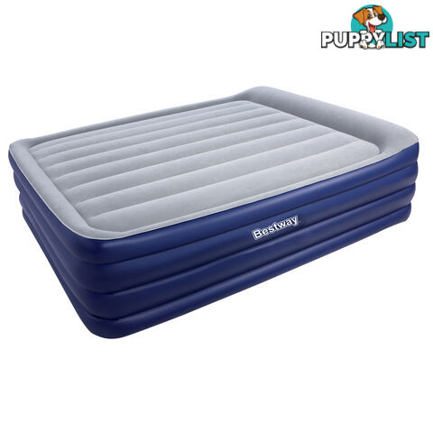 Bestway Queen Inflatable Air Mattress Bed w/ Air Pump Blue