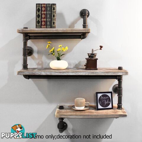 Rustic Industrial DIY Floating Pipe Shelf