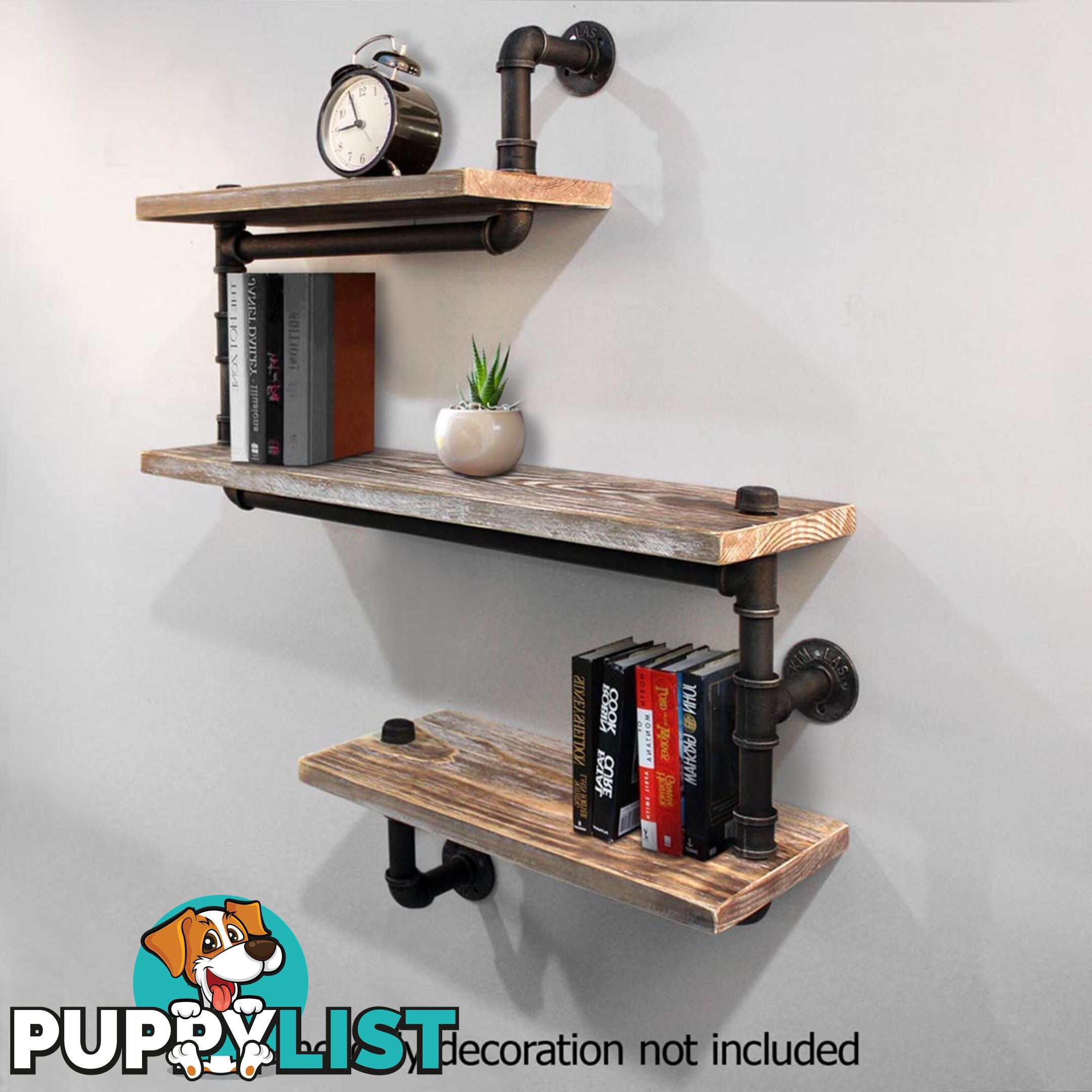 Rustic Industrial DIY Floating Pipe Shelf