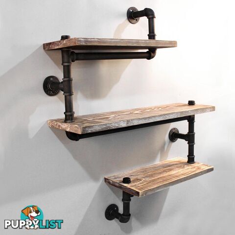 Rustic Industrial DIY Floating Pipe Shelf