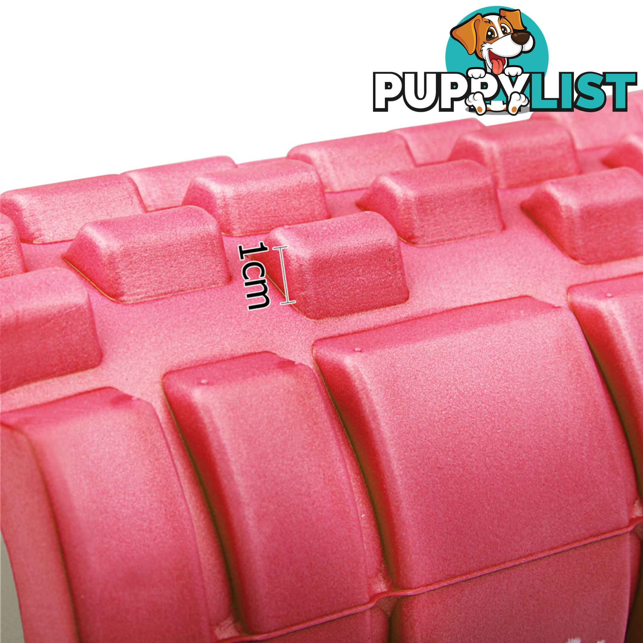 Yoga Gym Pilates EVA Grid Foam Roller Pink 33 x 14cm